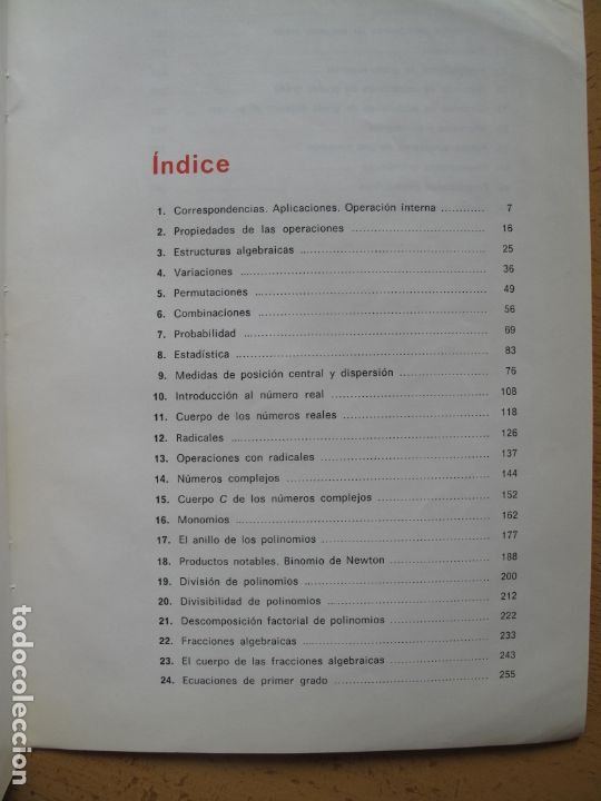 Libros de segunda mano de ciencias: MATEM&Aacute;TICAS.- 1&ordm; DE B.U.P.- IGNACIO LAZCANO. EDELVIVES. 1976 - Foto 2
