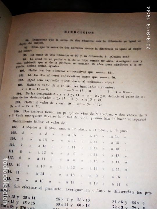 Libros de segunda mano de ciencias: MATEM&Aacute;TICAS SEGUNDO CURSO EDITORIAL LUIS VIVES EUCLIDES 1945 - Foto 11