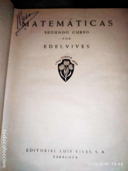 Libros de segunda mano de ciencias: MATEM&Aacute;TICAS SEGUNDO CURSO EDITORIAL LUIS VIVES EUCLIDES 1945 - Foto 16