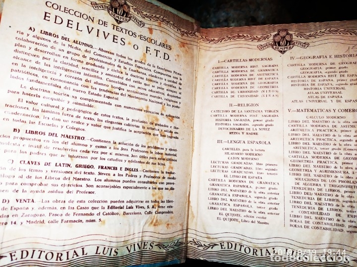 Libros de segunda mano de ciencias: MATEM&Aacute;TICAS SEGUNDO CURSO EDITORIAL LUIS VIVES EUCLIDES 1945 - Foto 19