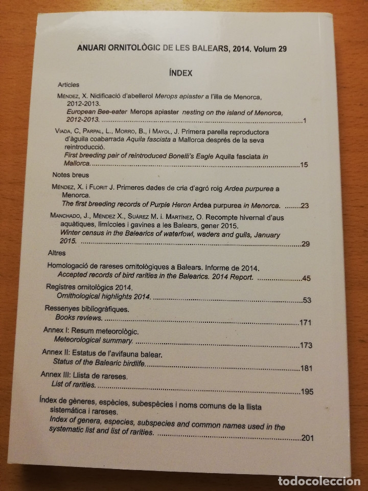 Libros de segunda mano: ANUARI ORNITOL&Ograve;GIC DE LES BALEARS 2014 (VOLUM 29) - Foto 10