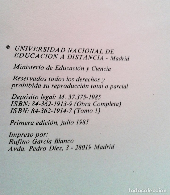 Libros de segunda mano de ciencias: MATEM&Aacute;TICAS B&Aacute;SICAS I II U.N.E.D. 1&ordf; EDICI&Oacute;N 1985 - Foto 3