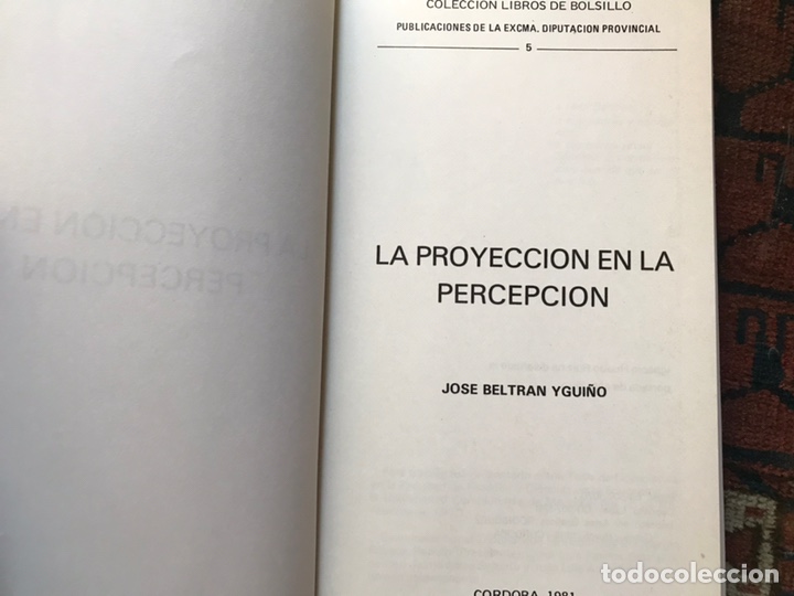 Libros de segunda mano de ciencias: La proyecci&oacute;n de la percepci&oacute;n . Jos&eacute; Beltr&aacute;n - Foto 3