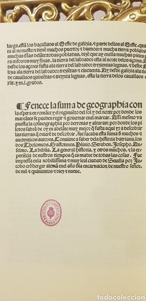 Libros de segunda mano de ciencias: SUMA DE GEOGRAPHIA,jacobo cronberger facsimil. - Foto 7