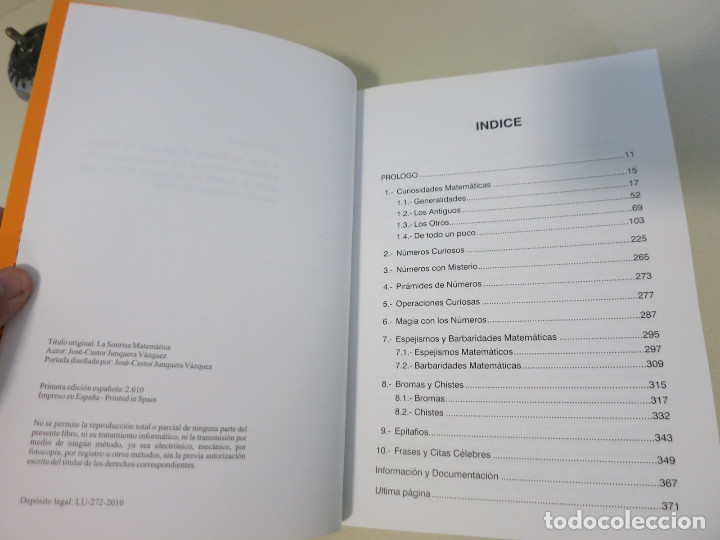 Libros de segunda mano de ciencias: JOS&Eacute;-CASTOR JUNQUERA V&Aacute;ZQUEZ. La sonrisa matem&aacute;tica - Foto 4