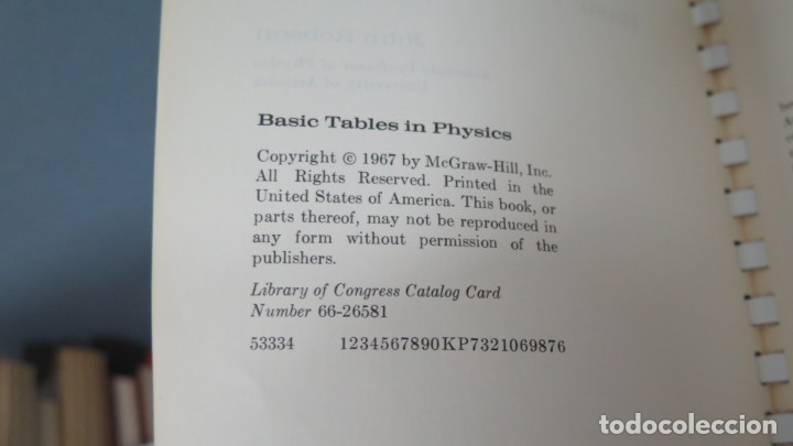 Libros de segunda mano de ciencias: BASIC TABLES IN PHYSICS. ROBSON - Foto 6