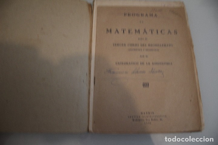 Libros de segunda mano de ciencias: MATEM&Aacute;TICAS 3&ordm; CURSO DE BACHILLERATO - Foto 2