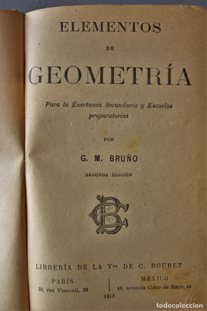 Libros de segunda mano de ciencias: Elementos de Geometr&iacute;a. G. M. Bru&ntilde;o. Madrid 1918 - G. M. Bru&ntilde;o - Foto 2