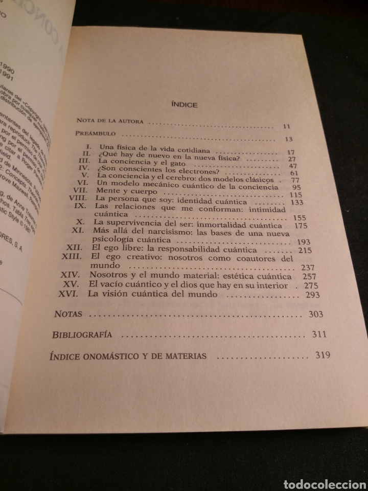 Libros de segunda mano de ciencias: La conciencia cu&aacute;ntica. Danah Zohar - Foto 4