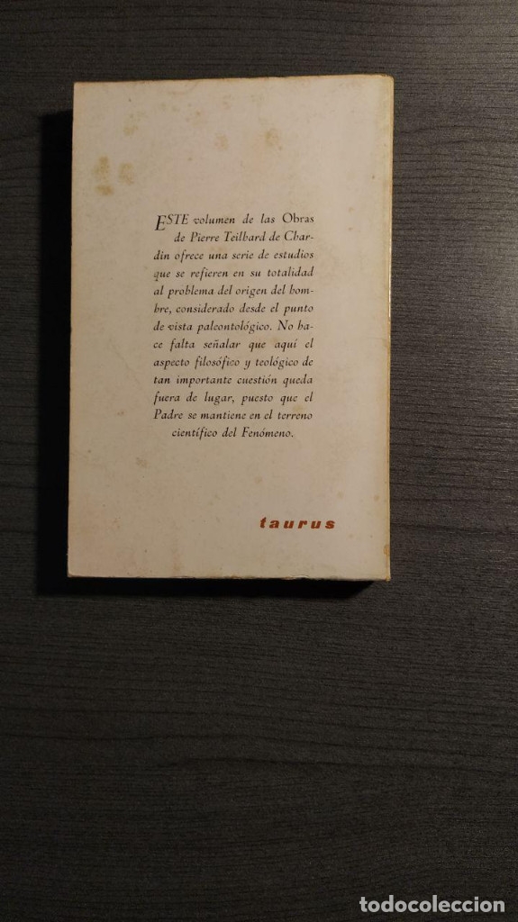 Libros de segunda mano: La Aparici&oacute;n Del Hombre;  Teilhard De Chardin -  Taurus - Foto 3