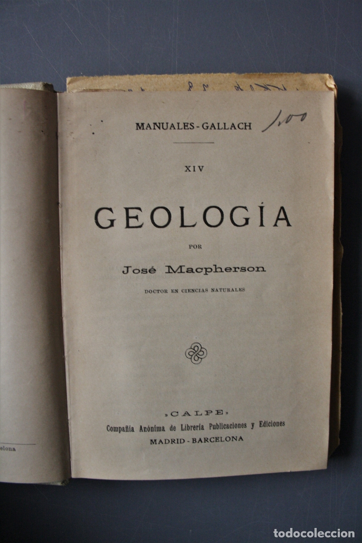 Libros de segunda mano: Geolog&iacute;a. Jos&eacute; Macpherson. Ed. Calpe.  Madrid - Jos&eacute; Macpherson - Foto 3