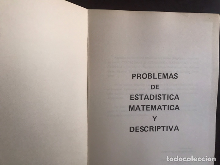 Libros de segunda mano de ciencias: Problema de estad&iacute;stica matem&aacute;tica y descriptiva. Rafael Oliva - Foto 2