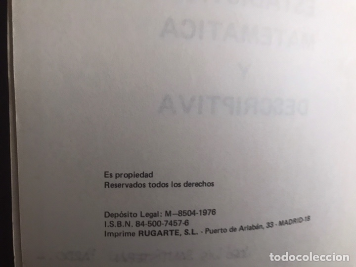 Libros de segunda mano de ciencias: Problema de estad&iacute;stica matem&aacute;tica y descriptiva. Rafael Oliva - Foto 3