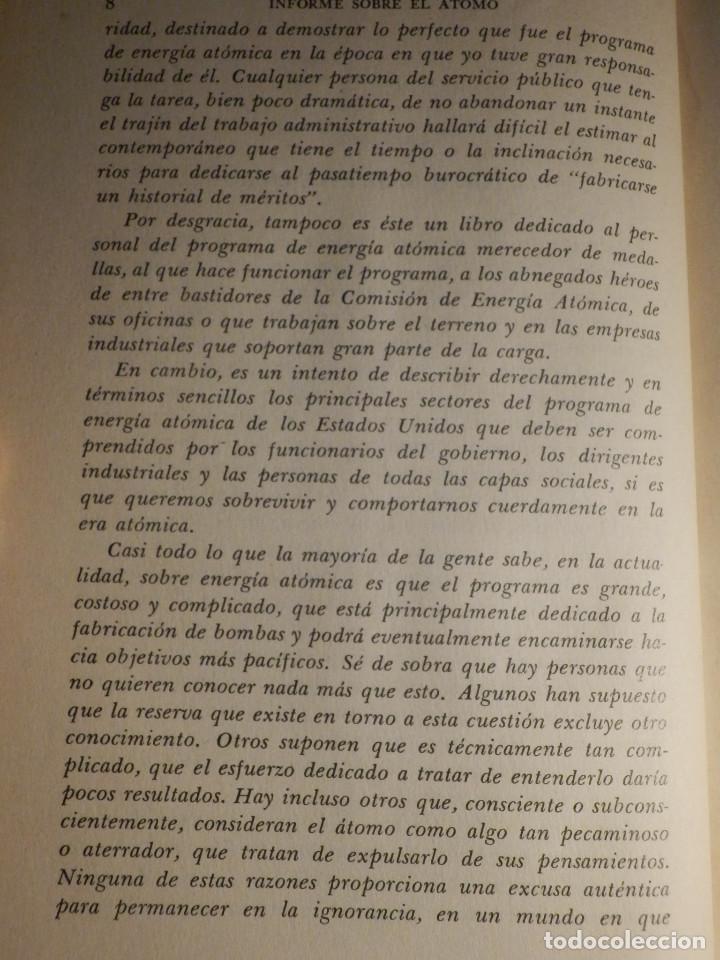 Libros de segunda mano de ciencias: Informe sobre El atomo - Gordon Dean - Editorial Hermes 1955 - Foto 4