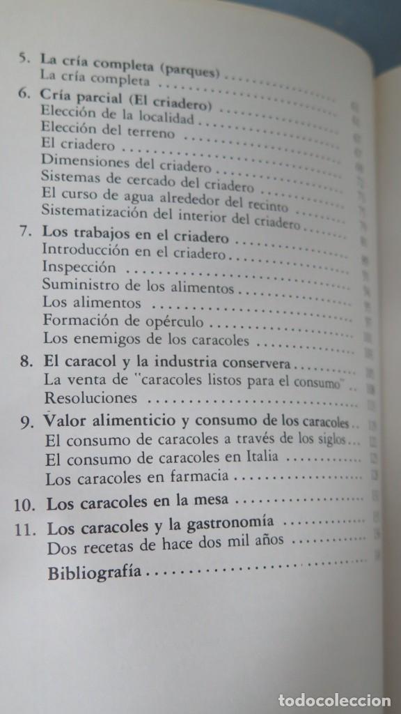 Libros de segunda mano: EL CARACOL. CRIA Y EXPLOTACION. GIUSEPPE GALLO - Foto 3