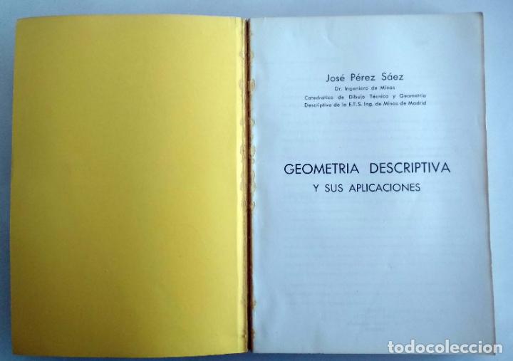Libros de segunda mano de ciencias: Geometr&iacute;a descriptiva. J. P&eacute;rez S&aacute;ez. Matem&aacute;ticas. - Foto 4