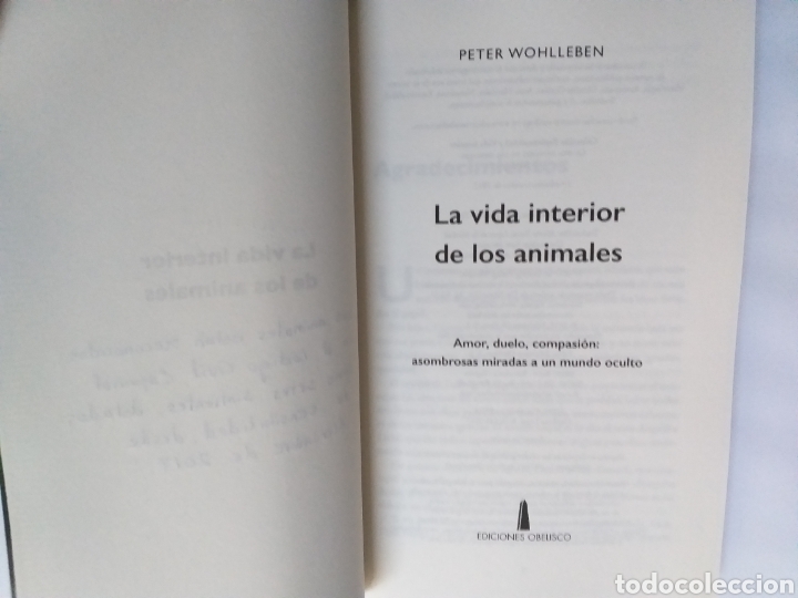 Libros de segunda mano: La vida interior de los animales . Amor duelo compasi&oacute;n Peter Wohlleben - Foto 7
