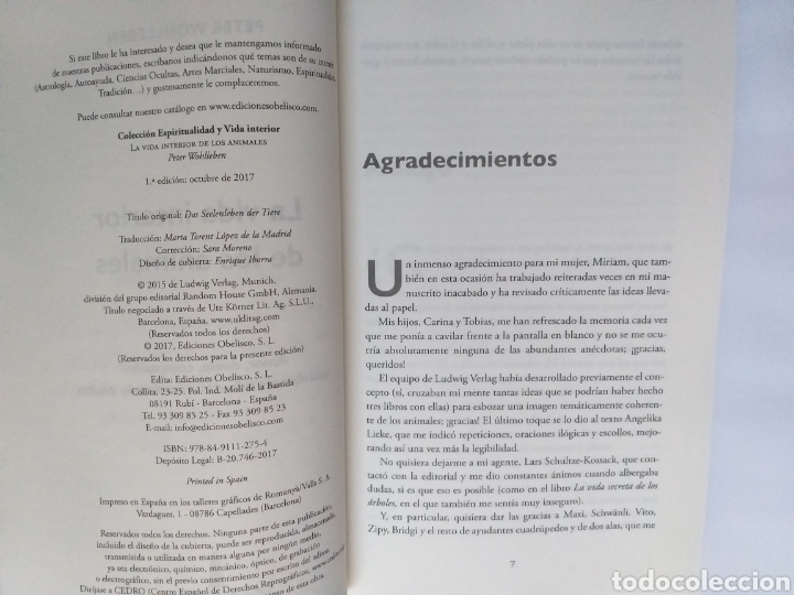 Libros de segunda mano: La vida interior de los animales . Amor duelo compasi&oacute;n Peter Wohlleben - Foto 8