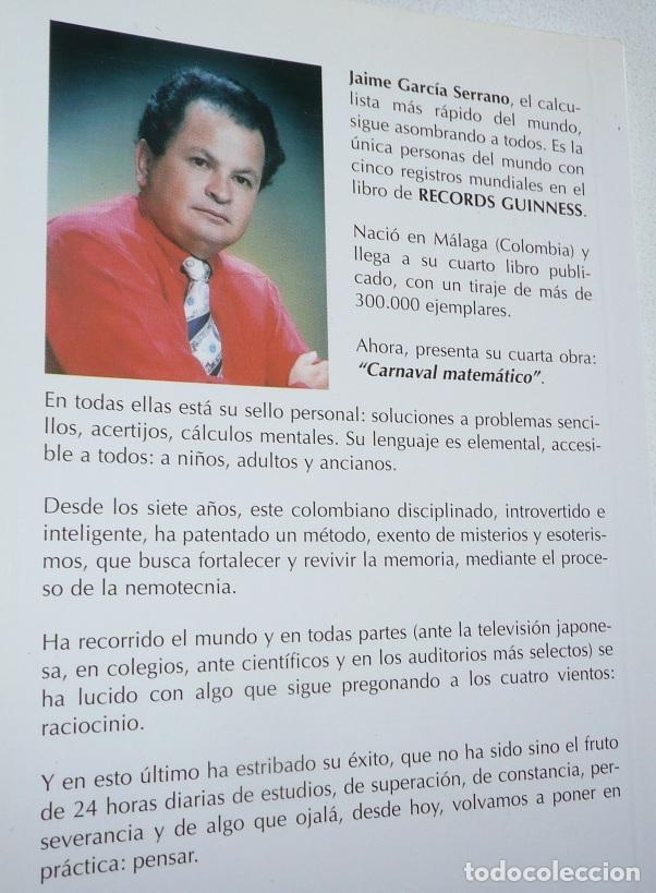 Libros de segunda mano de ciencias: Carnaval matem&aacute;tico - Jaime Garc&iacute;a Serrano (1997) - Foto 2
