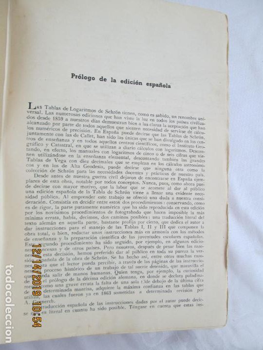 Libros de segunda mano de ciencias: TABLAS DE LOGARITMOS - LUDWIG SCHR&Ouml;N - VICTORIANO SUAREZ EDITOR 1942. - Foto 3
