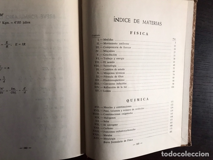Libros de segunda mano de ciencias: F&iacute;sica y qu&iacute;mica. Segundo curso. Edelvives. 1954. Incluye programa. - Foto 8