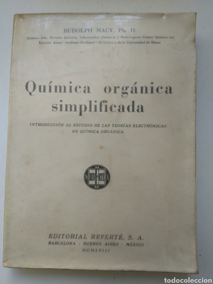 Libros de segunda mano de ciencias: QU&Iacute;MICA ORGANICA SIMPLIFICADA/RUDOLPH MACY - Foto 1