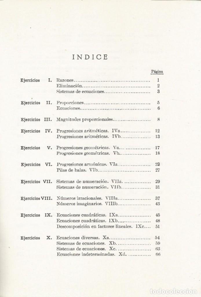 Libros de segunda mano de ciencias: Ejercicios de &aacute;lgebra superior.  H. S. Hall, S. R. Knight. - Foto 2