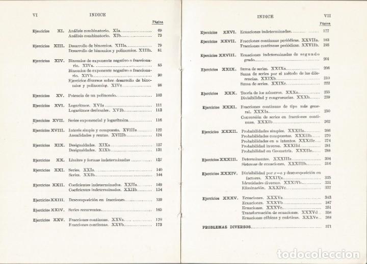 Libros de segunda mano de ciencias: Ejercicios de &aacute;lgebra superior.  H. S. Hall, S. R. Knight. - Foto 4