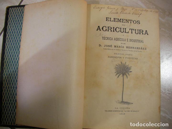 Libros de segunda mano: ANTIGUO LIBRO AGRICOLA - ELEMENTOS DE AGRICULTURA - Foto 2