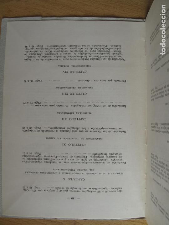 Libros de segunda mano de ciencias: TRIGONOMETR&Iacute;A RECTIL&Iacute;NEA Y ESF&Eacute;RICA.- M. AVELLO UGALDE.- DOSSAT.S.A. 1947 - Foto 4