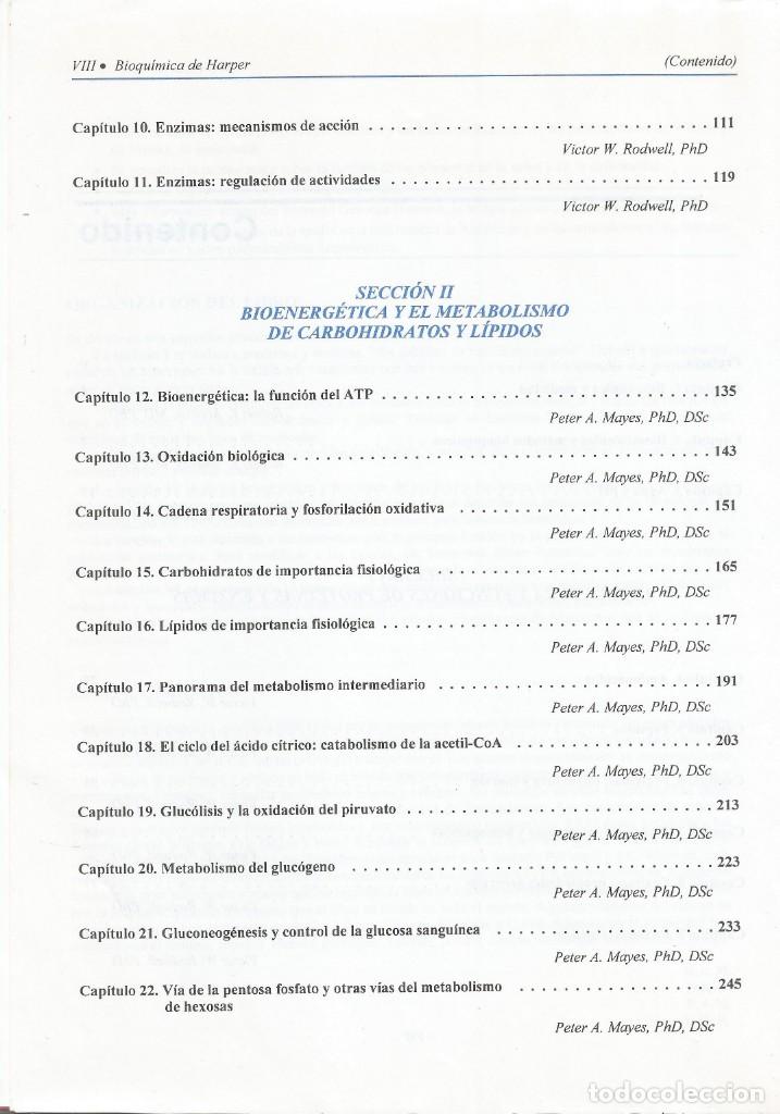 Libros de segunda mano de ciencias: Bioqu&iacute;mica de Harper. Varios autores. - Foto 3