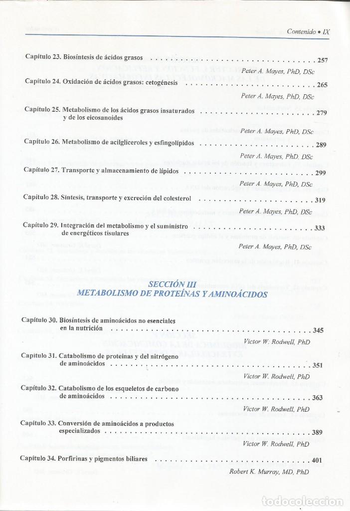 Libros de segunda mano de ciencias: Bioqu&iacute;mica de Harper. Varios autores. - Foto 5