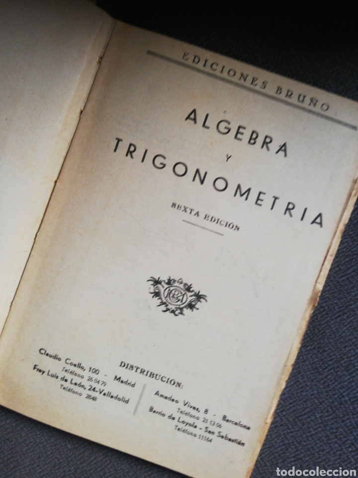 Libros de segunda mano de ciencias: Algebra y Trigonometria - Ediciones Bru&ntilde;o - Sexta edici&oacute;n - 1951 - Foto 2