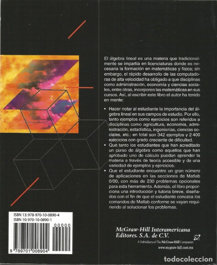 Libros de segunda mano de ciencias: &Aacute;lgebra lineal. Stanley Grossman. Quinta edici&oacute;n. - Foto 2