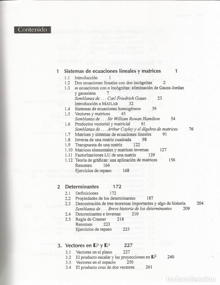 Libros de segunda mano de ciencias: &Aacute;lgebra lineal. Stanley Grossman. Quinta edici&oacute;n. - Foto 3