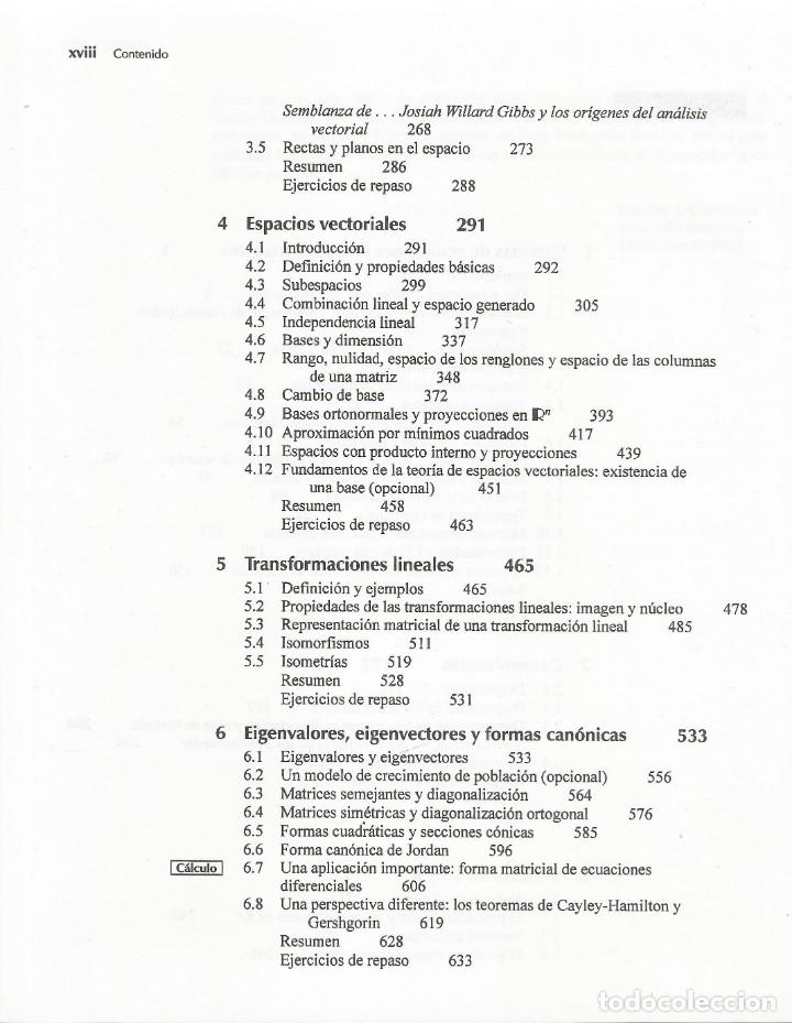 Libros de segunda mano de ciencias: &Aacute;lgebra lineal. Stanley Grossman. Quinta edici&oacute;n. - Foto 4
