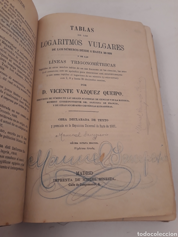 Libros de segunda mano de ciencias: Tablas de logaritmos vulgares. - Foto 3