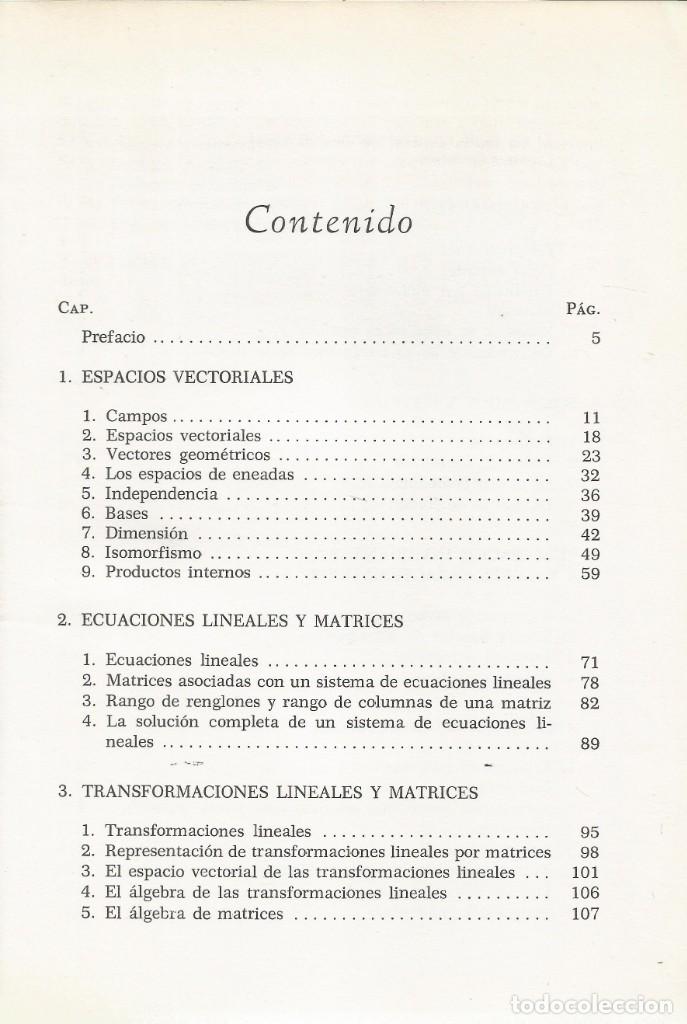 Libros de segunda mano de ciencias: &Aacute;lgebra lineal. Richard E. Johnson. - Foto 2