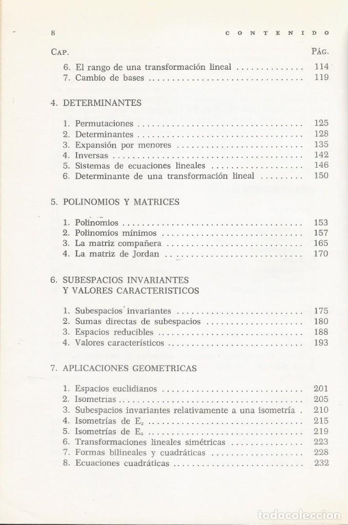 Libros de segunda mano de ciencias: &Aacute;lgebra lineal. Richard E. Johnson. - Foto 3