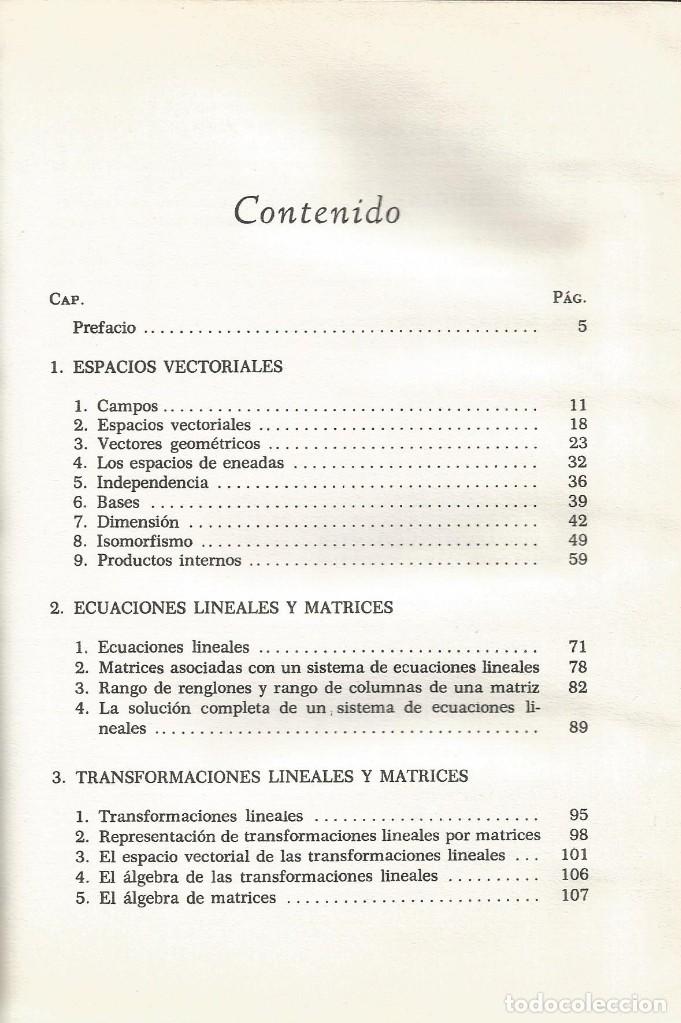 Libros de segunda mano de ciencias: &Aacute;lgebra lineal. Richard E. Johnson. Cuarta impresi&oacute;n. - Foto 2