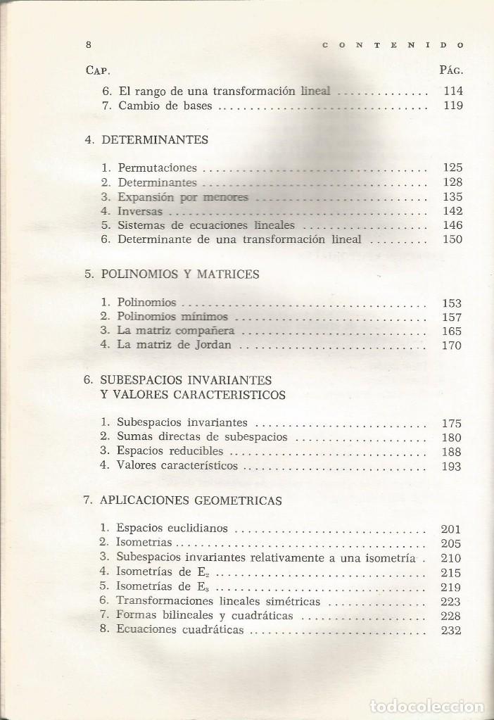 Libros de segunda mano de ciencias: &Aacute;lgebra lineal. Richard E. Johnson. Cuarta impresi&oacute;n. - Foto 3