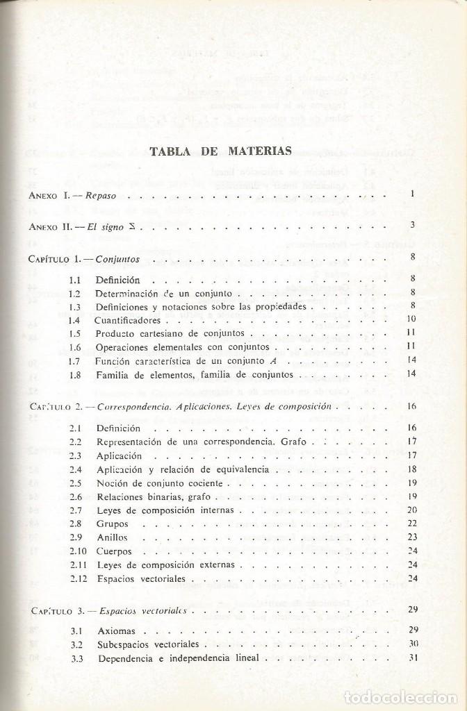 Libros de segunda mano de ciencias: &Aacute;lgebra lineal  programaci&oacute;n lineal. J. Acher. 1a. edici&oacute;n. - Foto 2