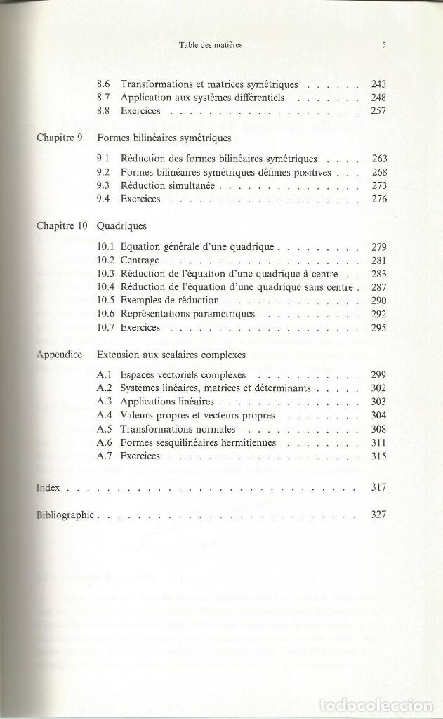 Libros de segunda mano de ciencias: &Aacute;lgebra lineal. R. Cairoli. Texto en franc&eacute;s. - Foto 4