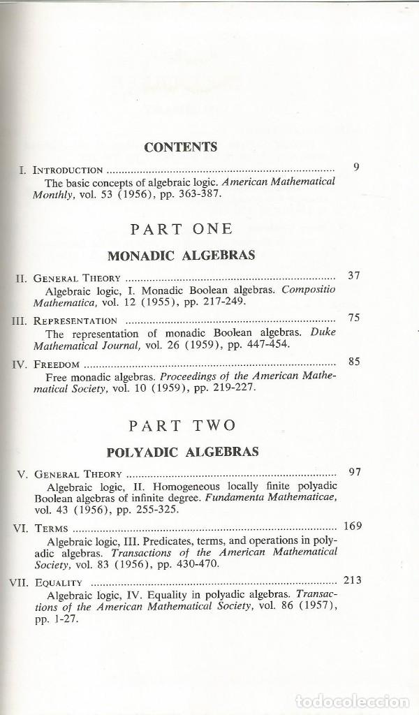 Libros de segunda mano de ciencias: L&oacute;gica algebraica. Paul R. Halmos. - Foto 2