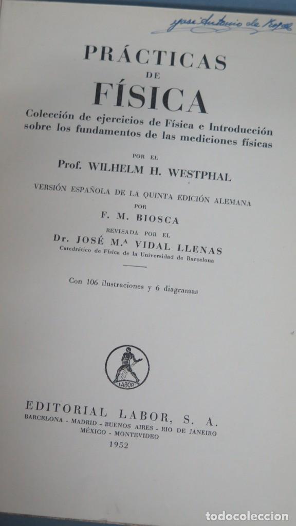 Libros de segunda mano de ciencias: PR&Aacute;CTICAS DE F&Iacute;SICA. WILHELM WESTPHAL. - Foto 2