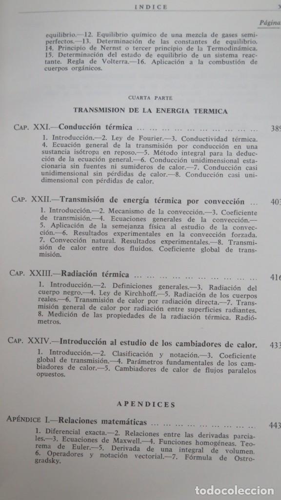 Libros de segunda mano de ciencias: TERMODINAMICA. P. PEREZ DEL NOTARIO - Foto 6