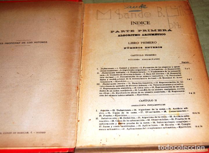 Libros de segunda mano de ciencias: Aritm&eacute;tica, por Ignacio Salinas y Angulo y Manuel Ben&iacute;tez y Parodi. - Foto 3