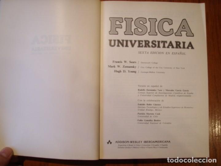 Libros de segunda mano de ciencias: LIBRO F&Iacute;SICA UNIVERSITARIA - Foto 2