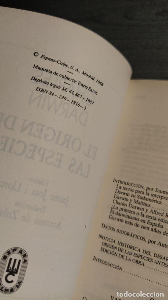 Libros de segunda mano: El origen de las especies  Charles Darwin  Colecci&oacute;n Austral - Foto 2
