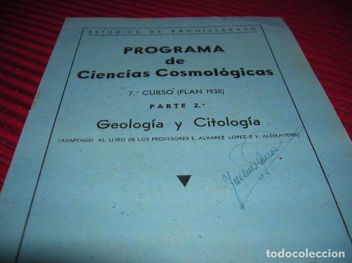 Libros de segunda mano: Programa de Ciencias Cosmol&oacute;gicas.Geologia y Citologia - Foto 1